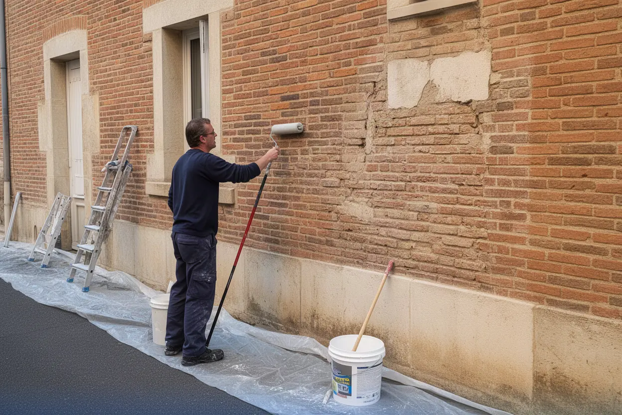 Traitement hydrofuge d'une façade humide à Toulouse